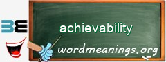WordMeaning blackboard for achievability